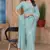 Sky blue color resham sequence embroidery work zarkhan work gold crush saree with blouse