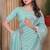Sky blue color resham sequence embroidery work zarkhan work gold crush saree with blouse
