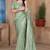 Pista color resham sequence embroidery work zarkhan work gold crush saree with blouse