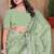 Pista color resham sequence embroidery work zarkhan work gold crush saree with blouse