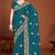 Blue color zari embroidery work zarkhan work fendy silk saree with blouse
