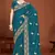 Blue color zari embroidery work zarkhan work fendy silk saree with blouse