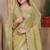 Green color resham sequence embroidery work zarkhan work gold crush saree with blouse