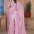 Pink color resham sequence embroidery work zarkhan work gold crush saree with blouse