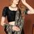 Black color zari embroidery work zarkhan work fendy silk saree with blouse