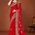 Red color zari embroidery work zarkhan work fendy silk blend saree with blouse