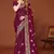 Wine color zari embroidery work zarkhan work fendy silk saree with blouse