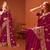 Wine color zari embroidery work zarkhan work fendy silk saree with blouse