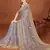 Grey color zari embroidery work zarkhan work fendy silk saree with blouse