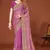 Pink color zari embroidery work zarkhan work fendy silk saree with blouse