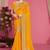 Designer mustard heavy zari embroidery zarkan boder silk saree