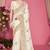 Designer white heavy zari embroidery zarkan boder silk saree