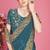 Designer teal blue heavy zari embroidery zarkan boder silk saree