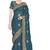 Designer teal blue heavy zari embroidery zarkan boder silk saree