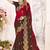 Red designer zari resham multi embroidery satin silk saree