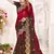 Red designer zari resham multi embroidery satin silk saree