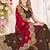 Red designer zari resham multi embroidery satin silk saree
