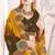 Mustard designer zari resham multi embroidery satin silk saree