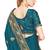 Designer teal blue zari embroidery zarkan work silk saree
