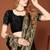 Designer black zari embroidery zarkan work silk saree
