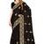 Designer black zari embroidery zarkan work silk saree