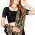 Designer black zari embroidery zarkan work silk saree