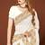 Designer white zari embroidery zarkan work silk saree