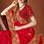Designer red zari embroidery zarkan work silk saree
