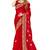 Designer red zari embroidery zarkan work silk saree