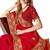 Designer red zari embroidery zarkan work silk saree