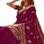 Designer wine zari embroidery zarkan work silk saree