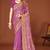 Designer dusty pink zari embroidery zarkan work silk saree