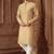 Straight art silk blend strips light grey solid collar neck with embroidery kurta payjama