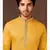 Straight cotton musturd solid collar neck with embroidery kurta payjama