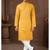 Straight cotton musturd solid collar neck with embroidery kurta payjama