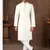 Straight cotton white solid collar neck with embroidery kurta payjama