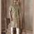 Straight art silk digital print c.green & pink solid collar neck with embroidery kurta payjama