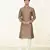 Straight jacquard dark brown solid collar neck with embroidery kurta payjama