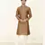Straight jacquard brown solid collar neck with embroidery kurta payjama
