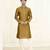 Straight jacquard musturd solid collar neck with embroidery kurta payjama