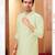 Straight art silk light green solid collar neck with embroidery kurta payjama