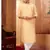 Straight art silk light beige solid collar neck with embroidery kurta payjama