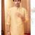 Straight art silk light beige solid collar neck with embroidery kurta payjama