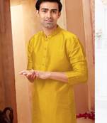 Straight art silk green solid collar neck with embroidery kurta payjama