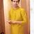 Straight art silk green solid collar neck with embroidery kurta payjama
