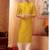 Straight art silk green solid collar neck with embroidery kurta payjama