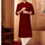 Straight art silk maroon  solid collar neck with embroidery kurta payjama