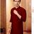Straight art silk maroon  solid collar neck with embroidery kurta payjama