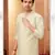 Straight art silk off white solid collar neck with embroidery kurta payjama