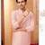 Straight art silk pink solid collar neck with embroidery kurta payjama